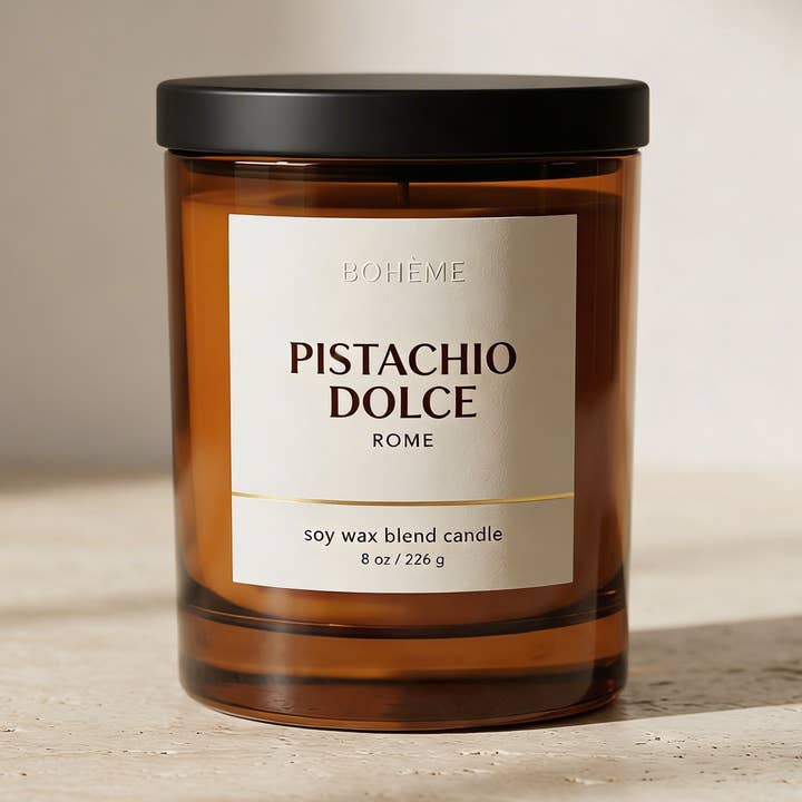 Pistache Dolce | Bougie gourmande - Rome pour la vente par Boheme Fragrances