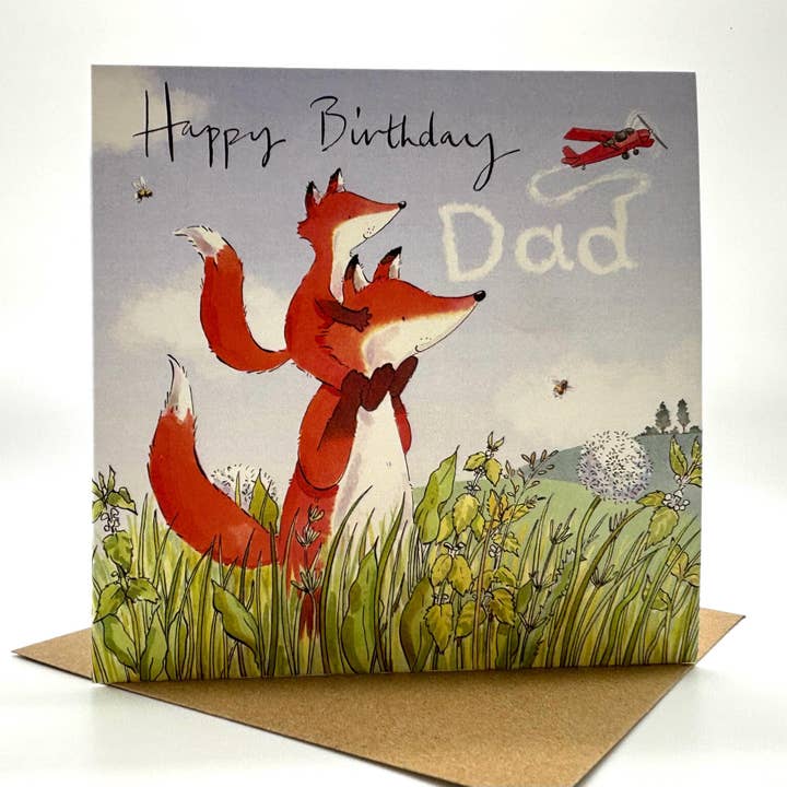 Birthday Card - Skywriting Dad Birthday for wholesale by Ink and Snail Limited