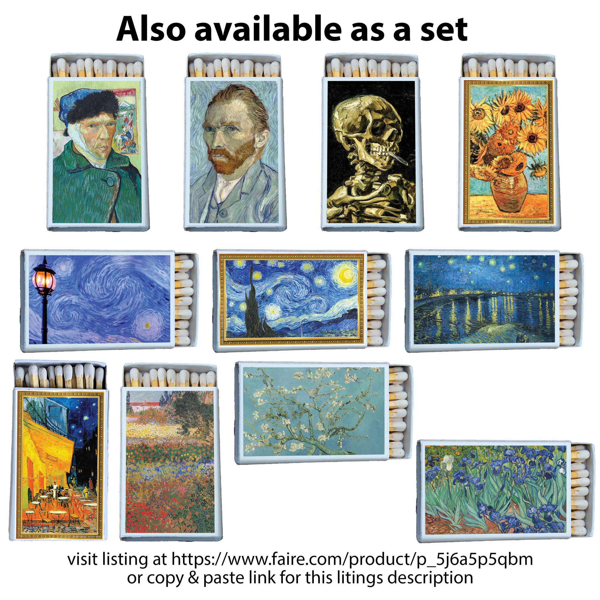 Most Amazing - Wholesale Matches - Art Van Gogh Self Portrait Matchbox • Candle Acc • Matches1