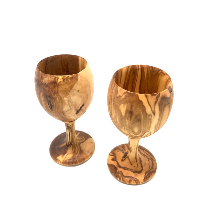 olivenholz-erleben - Wholesale Wine Glass - VINO wine goblet made of olive wood, stemglass4