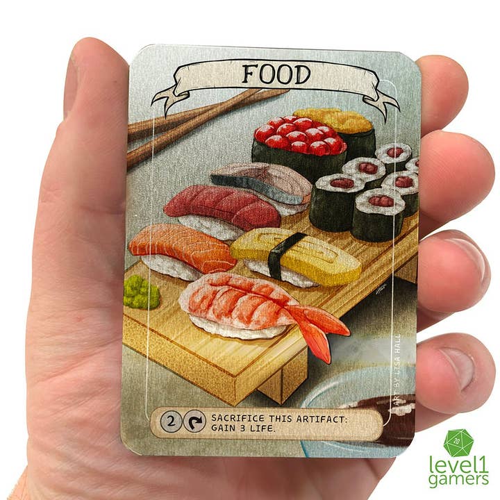 Sushi Food - Metal Token Magic Card for wholesale by Level 1 Gamers