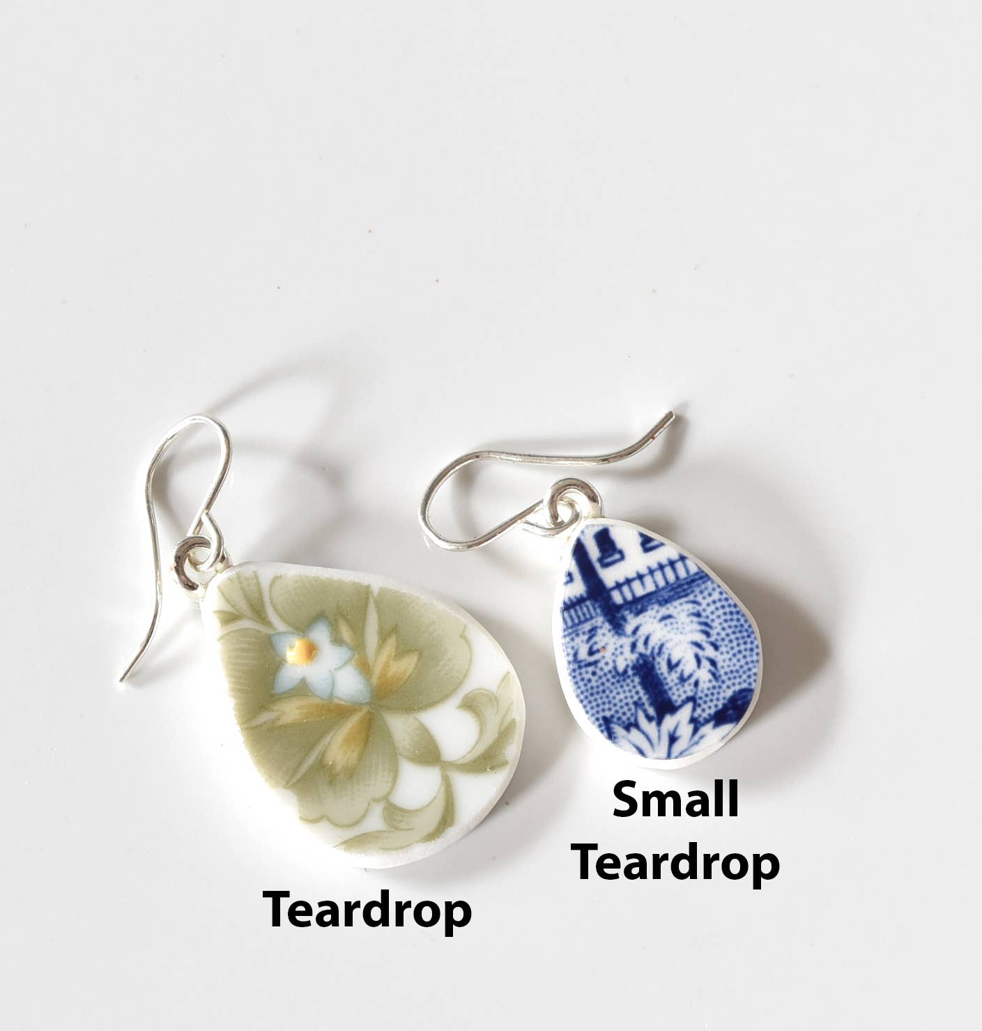 The Broken Plate Pendant Co - Wholesale Dangle Earrings - Broken Plate Dangle Earring - Teardrop Shape7