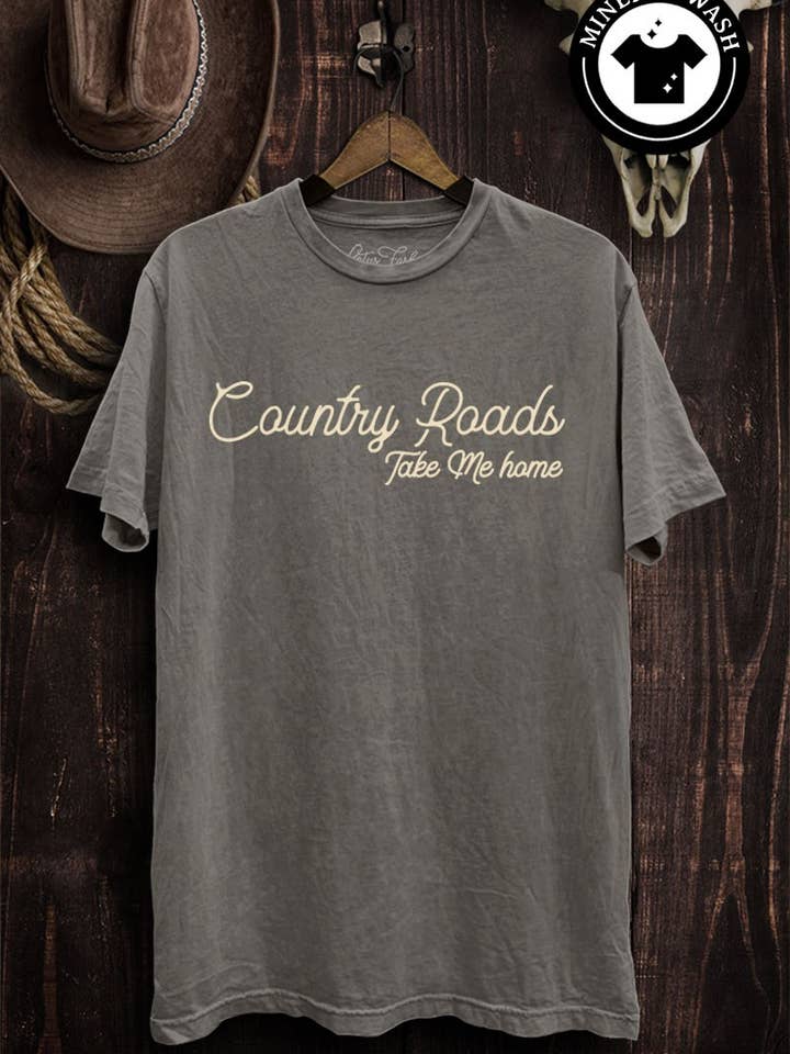 Country Roads Take Me Home Graphic Top for wholesale by Lotus Fashion Collection
