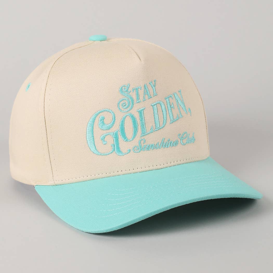 Fashion City - Vente Casquette de camionneur – femme - Casquette Trucker Brodée Stay Golden Sunshine Club17
