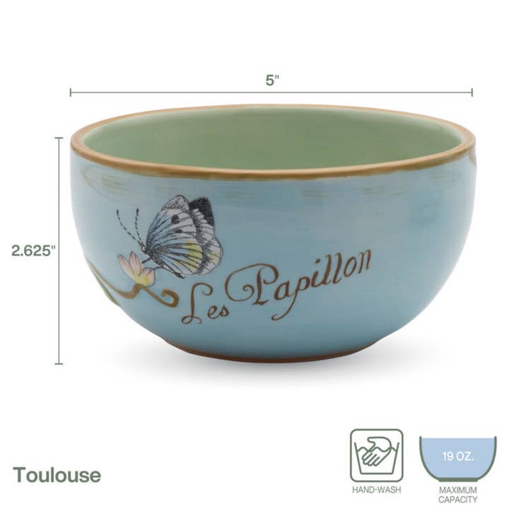 Fitz & Floyd Toulouse Bowl Blue S4 Brown Bx Pkg for wholesale on Faire