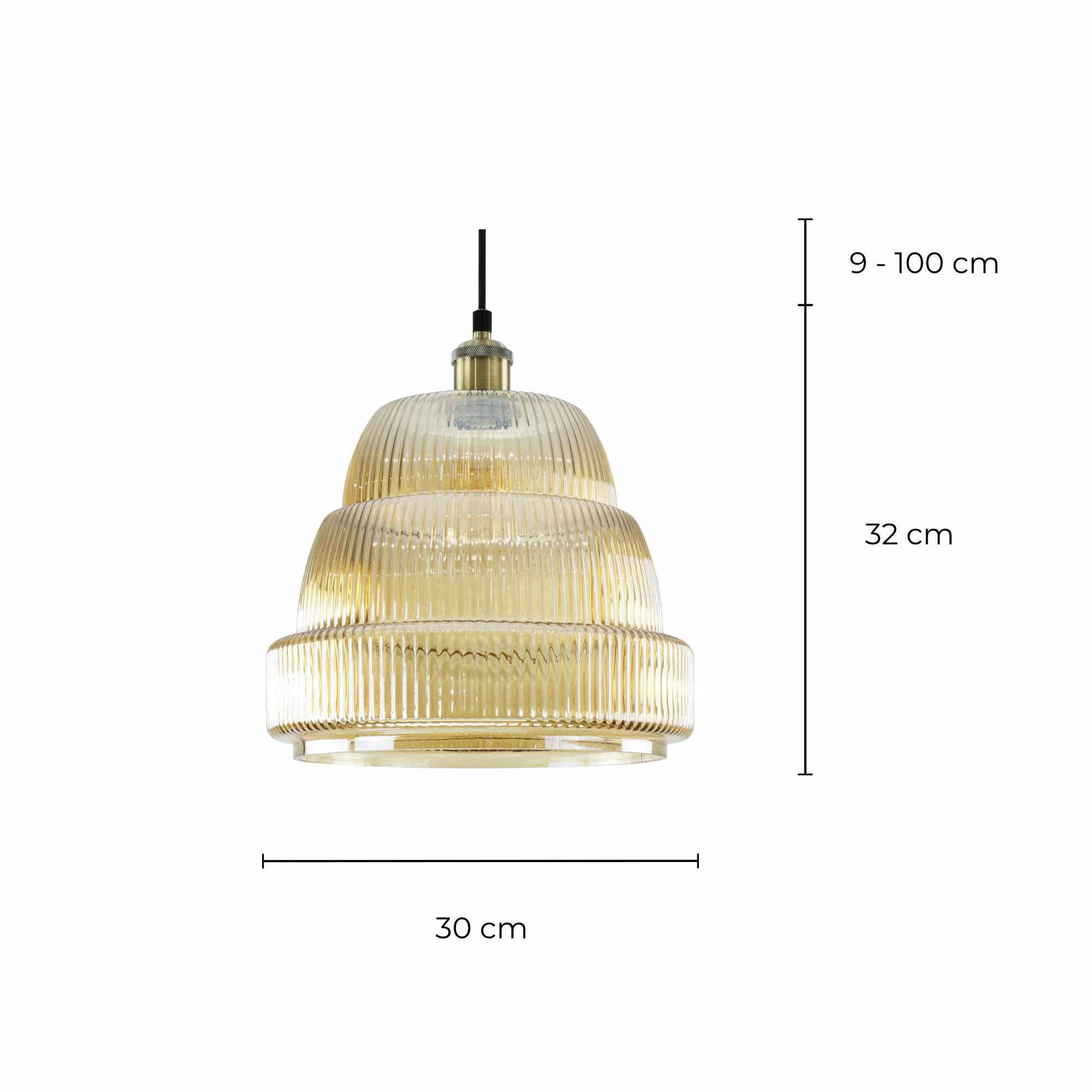 C-Création - Wholesale Kroonluchter/hangend licht - Gekleurd geribbeld glazen hanglamp Chani15