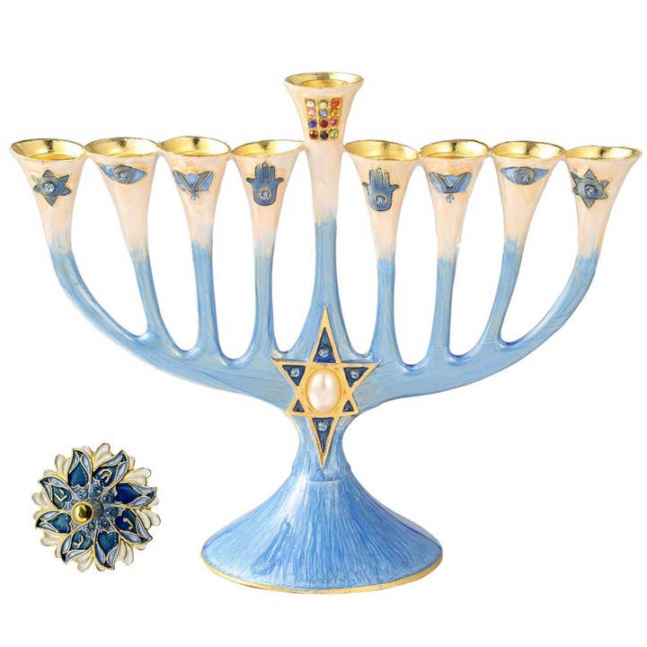 Family Hanukkah Set – Star of David Menorah & Dreidel for wholesale by Matashi