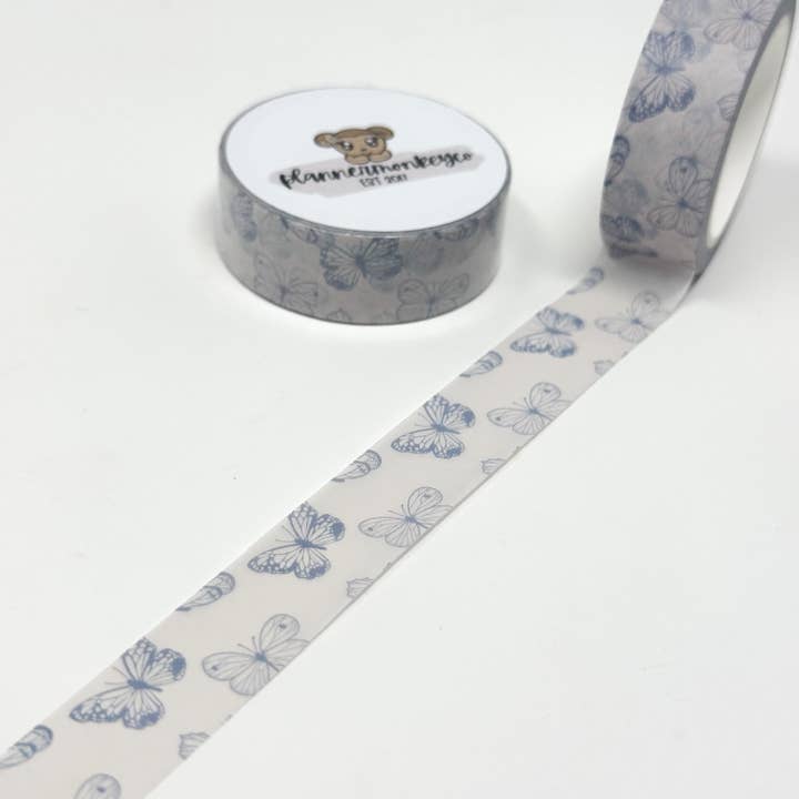 Nastro Washi Farfalle Neutre | 15MM per la vendita all'ingrosso da parte di Plannermonkeyco