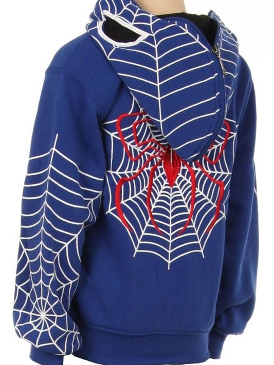 Lime Tree Clothing Inc. - Wholesale Hoodie - Kids - Kids' Spider Hero Zip-Up Hoodie - Fun Design with Mask Hood