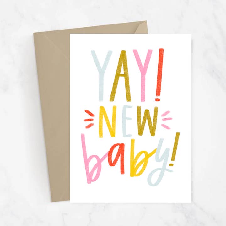 Yay! New Baby Card for wholesale by Lux + Trip