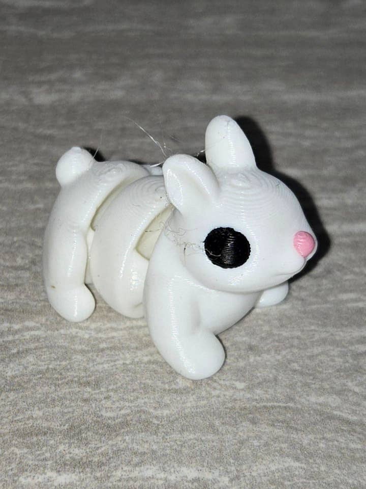 Lapin sauteur imprimé en 3D | Figurine articulée | Flexi Animal pour la vente par Cosmic 3D Creations