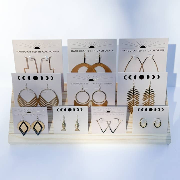 Small Slotted Wood Jewelry Display for wholesale by Mind's Eye Design