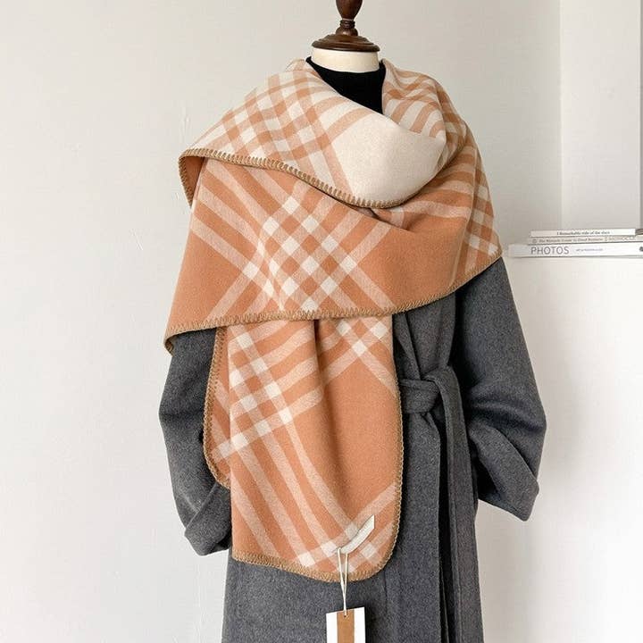 Écharpe épaisse en cachemire à carreaux pour la vente par OceanusSwim