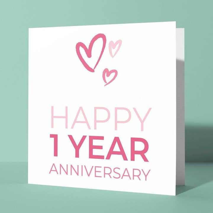 Karte zum Einjährigen Jubiläum - Karte zum 1. Jahrestag für den Großhandel von Peacock Printing