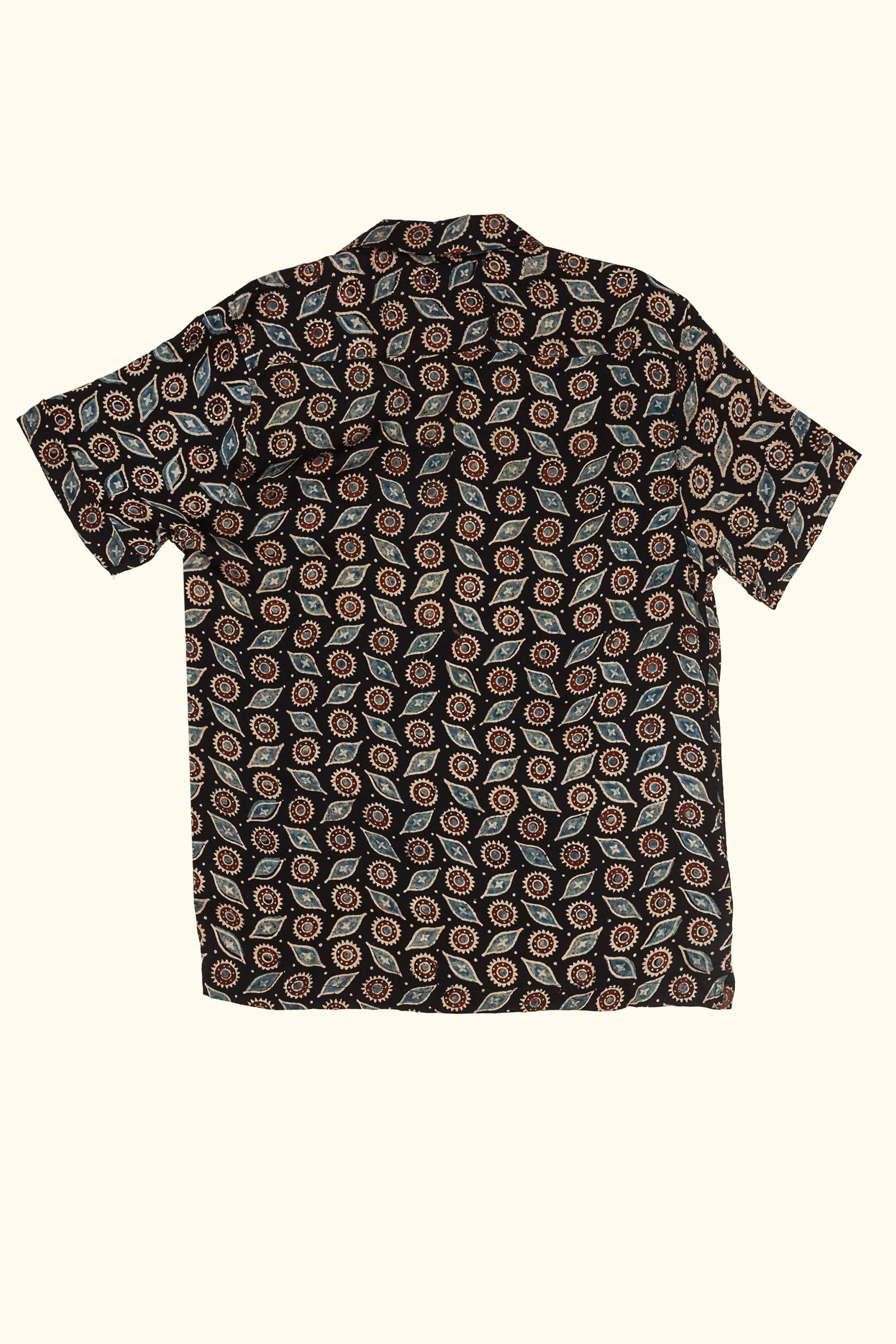 Multi celestial satin hand-printed shirt for wholesale on Faire6