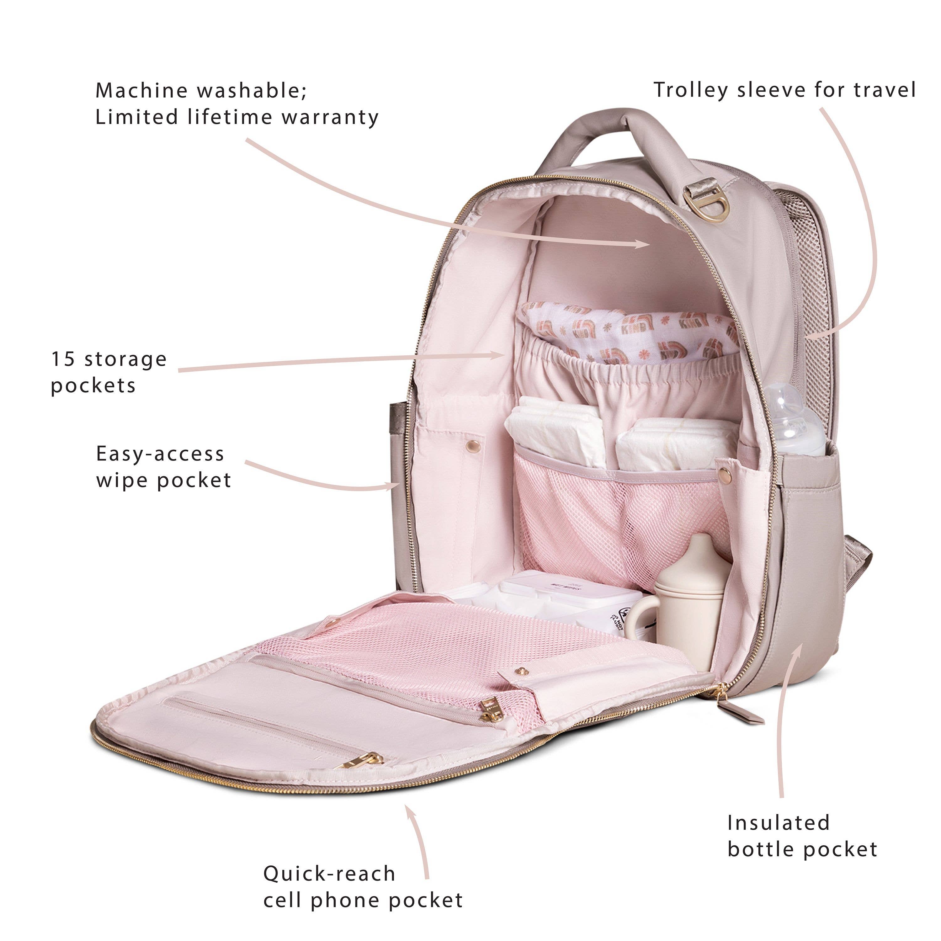 JuJuBe - Wholesale Diaper Bag - Baby - Classic Backpack Taupe6