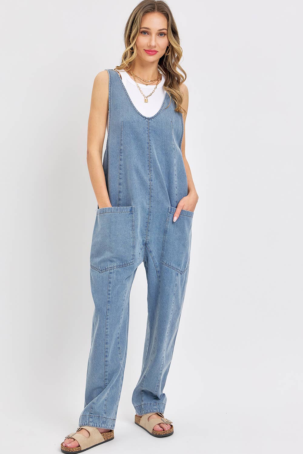 Sweet Lovely by Jen - Wholesale Jumpsuit - Women's - BESTSELLER ONE-AND-DONE DENIM JUMPSUIT4