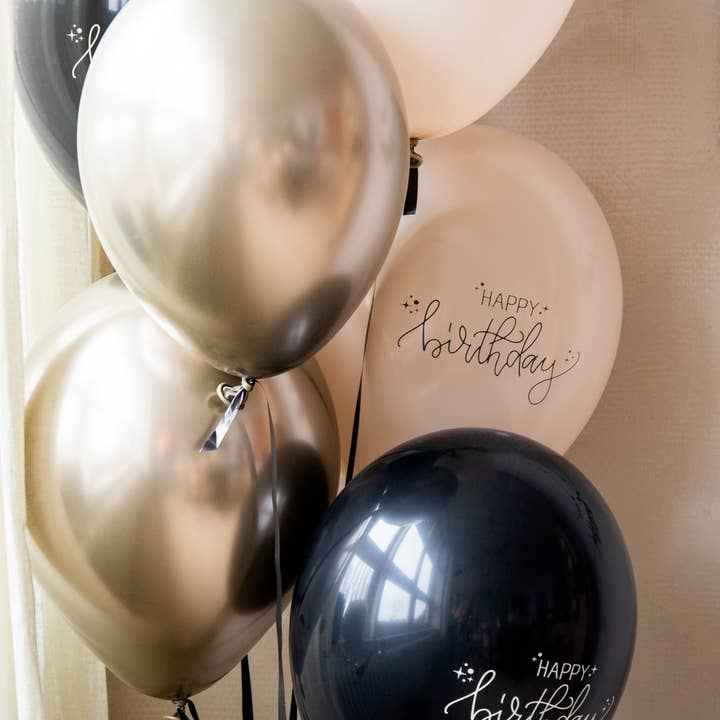 Folat BV - Wholesale Balloon - Latex Balloons - Crème Noir - 33 cm - 6 pieces1