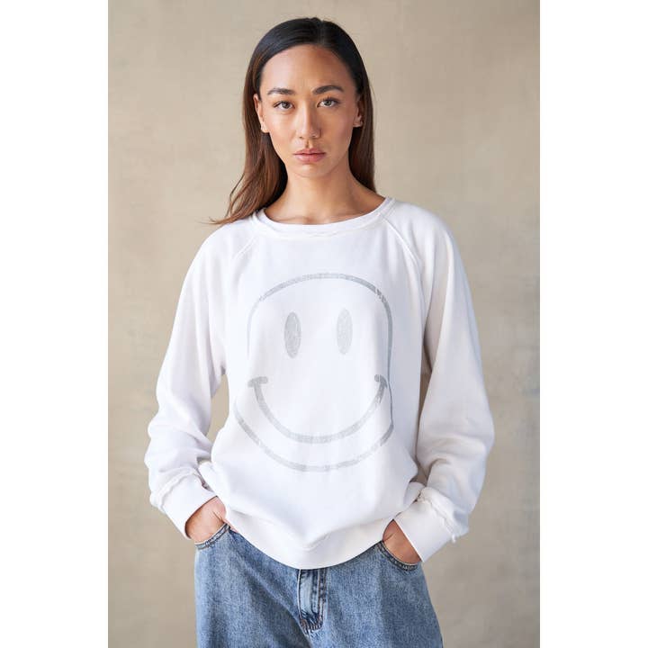 Felpa pullover con stampa Smile per la vendita all'ingrosso da parte di lalamia