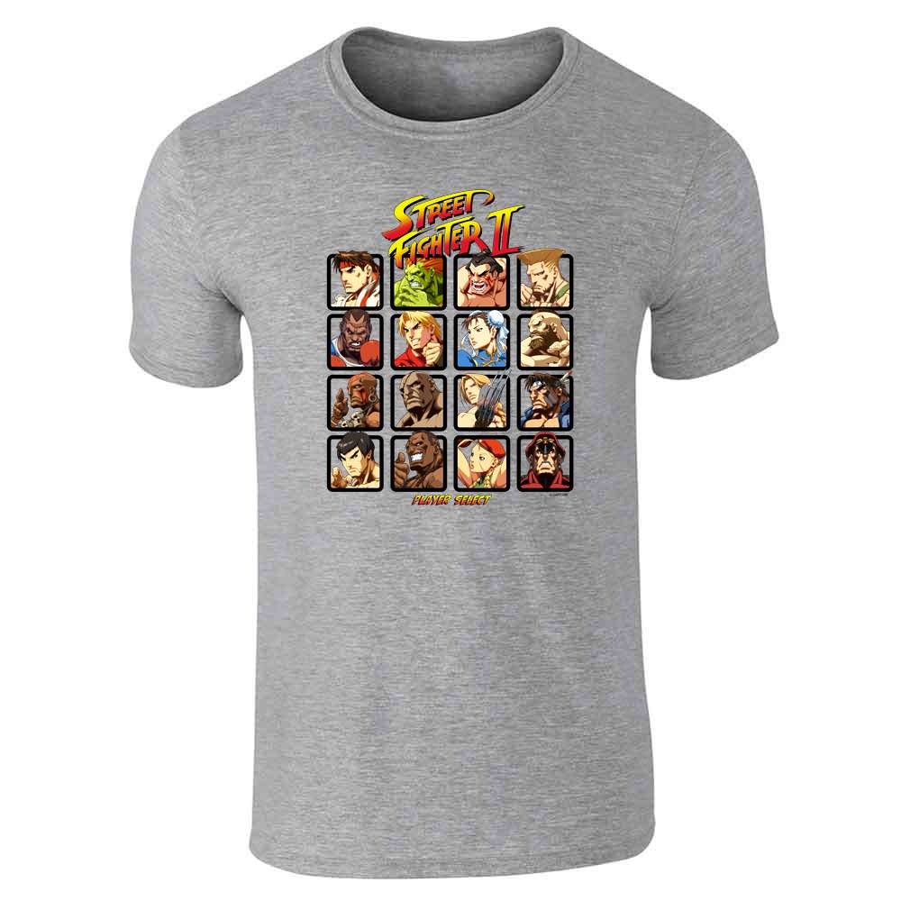 Pop Threads - Venta al por mayor Camiseta serigrafiada - Unisex - Camiseta unisex de los años 90 de Street Fighter 2 Player Select para videojuegos1