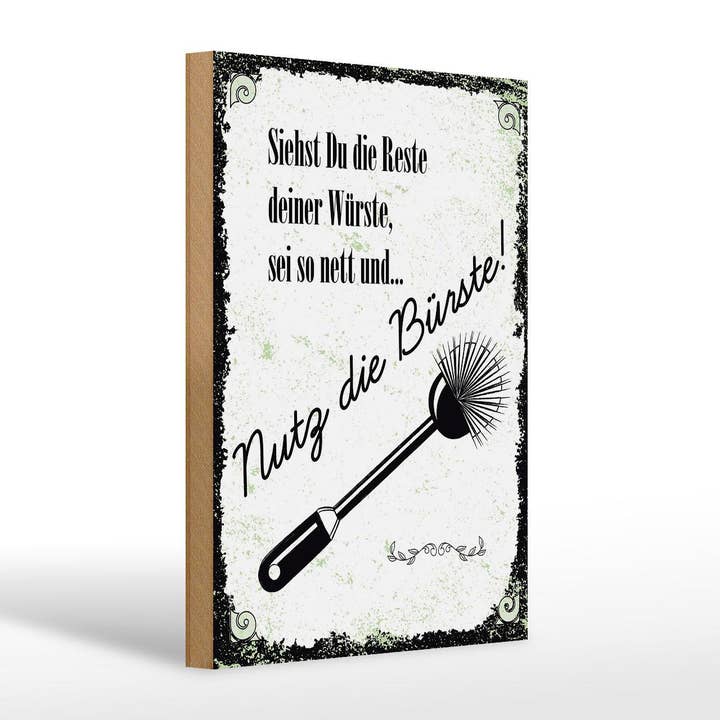 Sinal de madeira dizendo engraçado, vê sobras use pincel sinal 20x30 cm por atacado de Femer