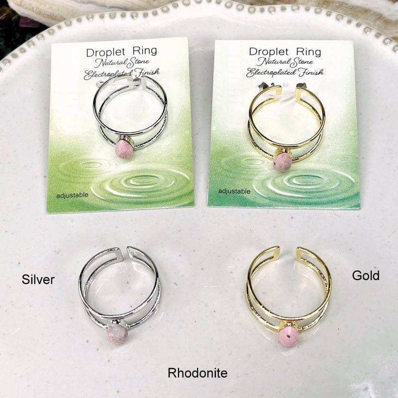 Rock Paradise - Wholesale Single Stone/Solitaire Ring - Crystal Droplet Gemstone Rings10