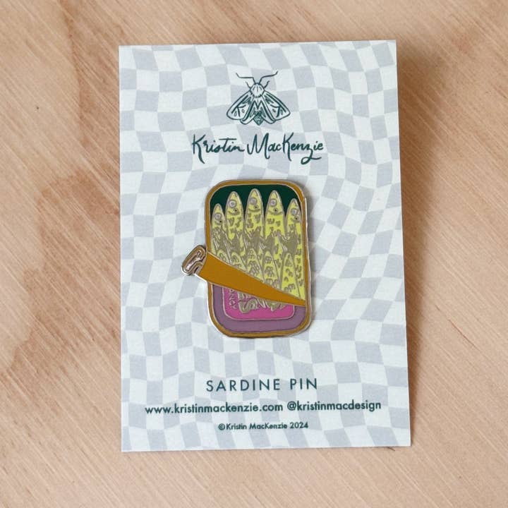 Kristin MacKenzie Fine Art - Wholesale Lapel Pin/Button - Sardines | Enamel Pin1