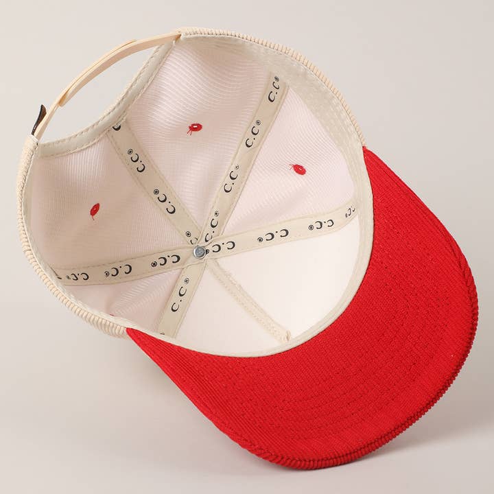 Fashion City - Wholesale Trucker Hat - Unisex - Gameday Football Bow Patch Corduroy Trucker Hat18