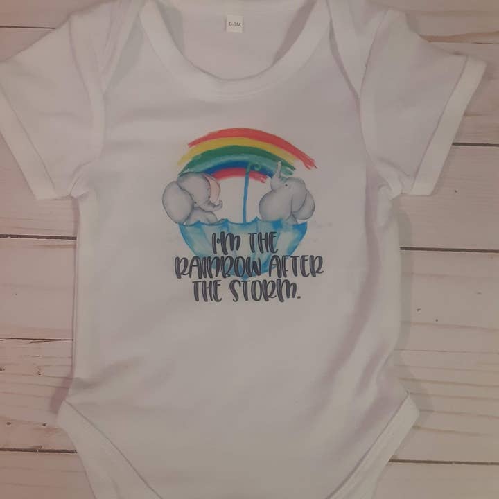 Rainbow After The Storm Baby Bodysuits for wholesale by Perfectly Sassy Expressions
