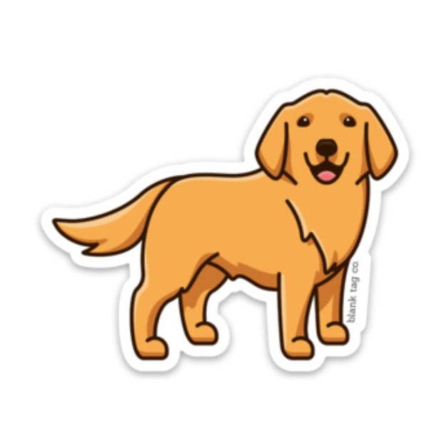 Blank Tag Co.® Golden Retriever Waterproof Sticker for wholesale by Blank Tag Co. Stickers - Waterproof Stickers