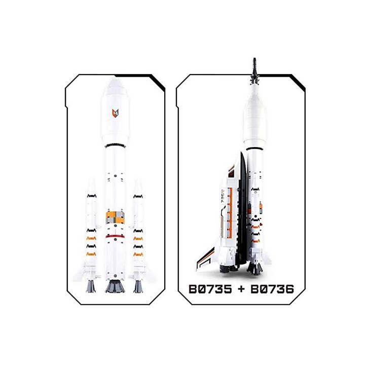 Texas Toy Distribution - Wholesale Building Set - Kids - Space Saturn Rocket/Long March Rocket Building Brick Kit
