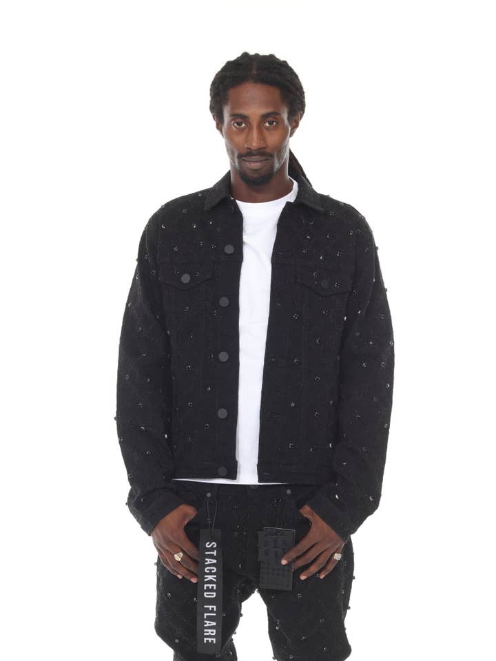 Black Rhinestone Jacket for wholesale by Stylo