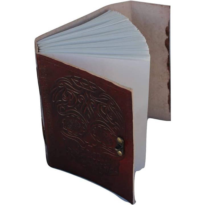 Tuzech Leather – wholesale Journal och dagbok – TUZECH Läderjournal Dagbok Dödskalle Vintage Antik Skuggornas Bok Handgjord Anteckningsbok Skissblock Hocus Pocus Anteckningsblock Present för Män Kvinnor Sju Chakra Med Läderinbunden 7X5 Tum Brun
