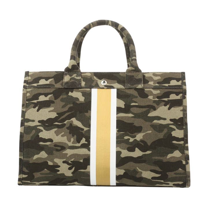 Canvas Tote - Camouflage with Gold/White for wholesale by Milly Kate