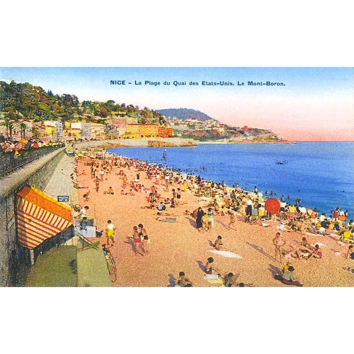 Cartolina WT-15 Spiaggia di Nizza, Francia per la vendita all'ingrosso da parte di Found Image Press