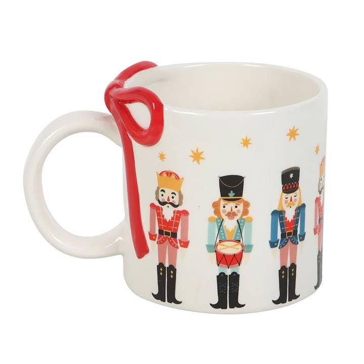 Something Different Wholesale - Wholesale Coffee mug - Nutcracker Print Christmas Mug with Bow1