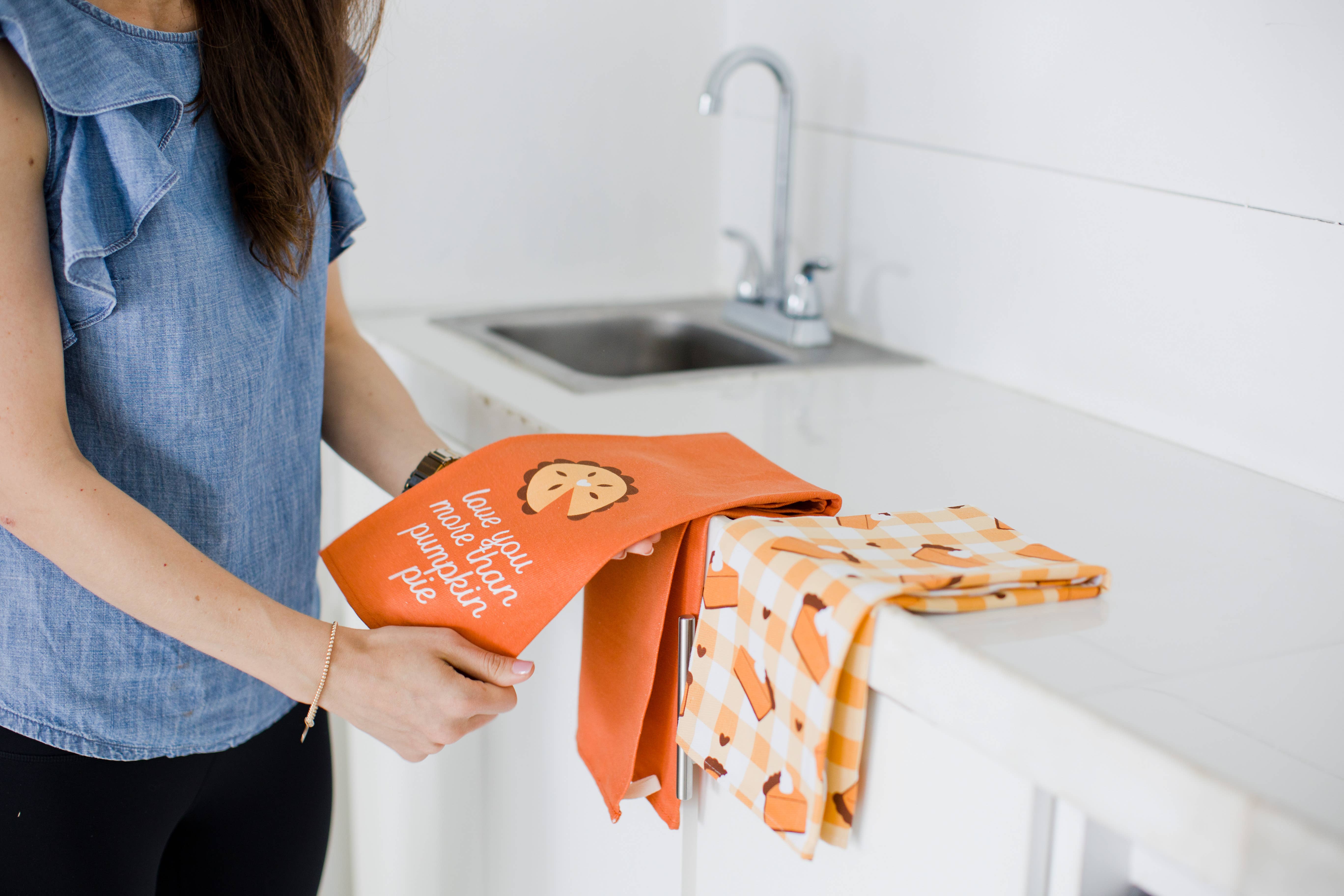 Pearhead - Vente Torchons - Torchons de cuisine Pumpkin Pie Fall, ens. de 22