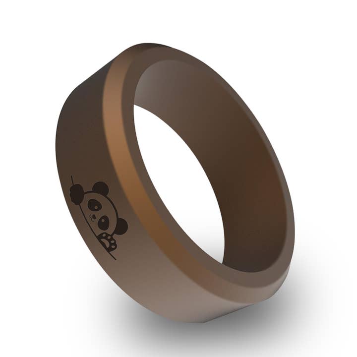 Panda Silicone Beveled Ring, Wedding Ring for wholesale by Wildfire Ring