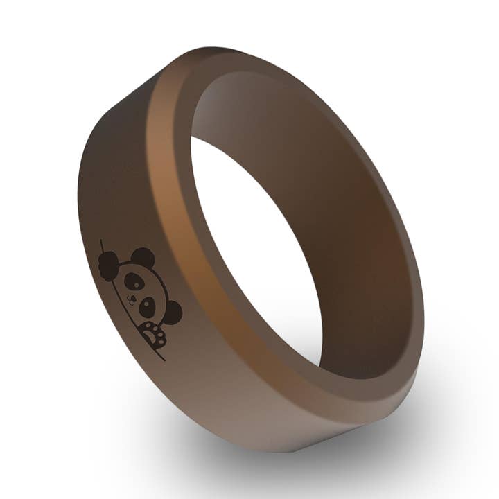 Panda Silicone Beveled Ring, Wedding Ring for wholesale by Wildfire Ring