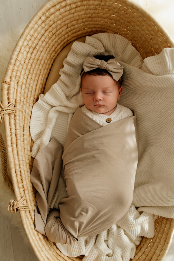 VIXSA - Wholesale Fashion Headband - Baby - VIXSA Taupe Bamboo Bow Headband1