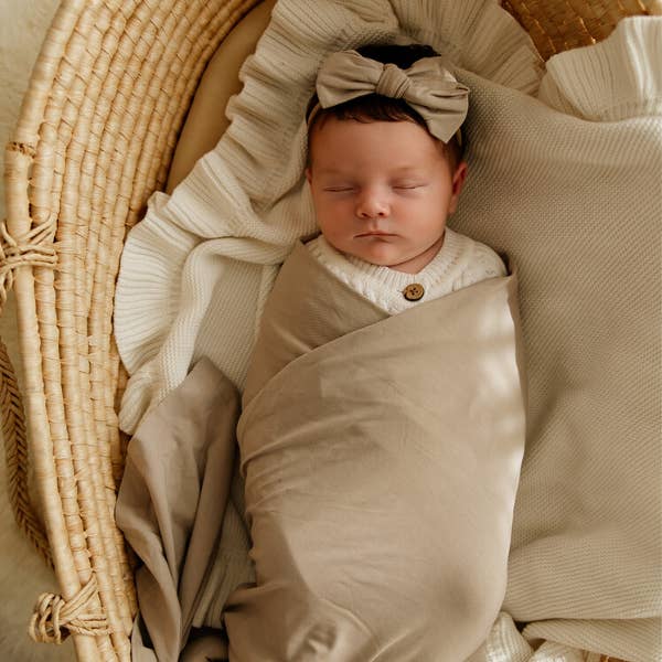 VIXSA - Wholesale Fashion Headband - Baby - VIXSA Taupe Bamboo Bow Headband1