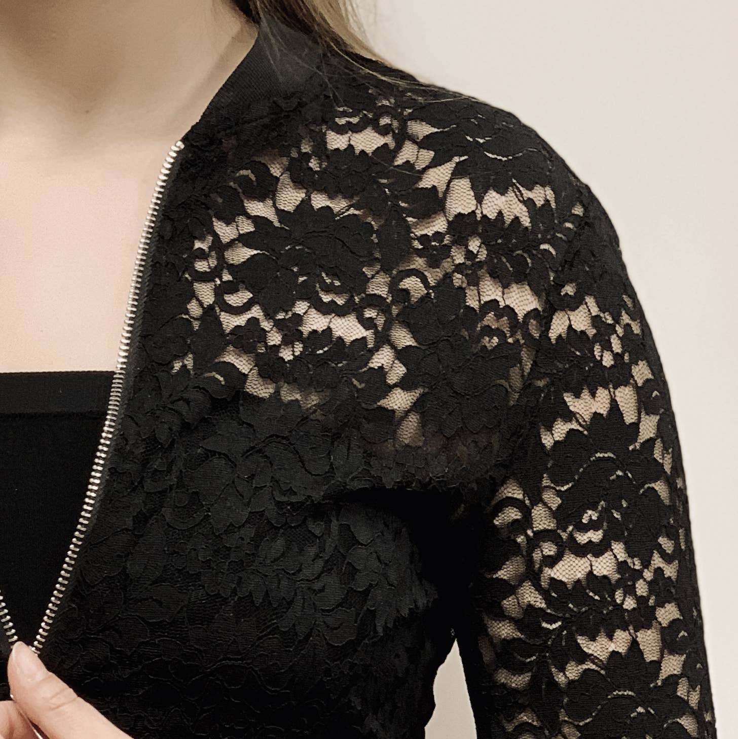 Black Lace Bomber Jacket for wholesale on Faire2