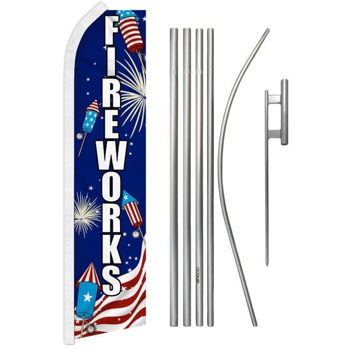 Vuurwerk (VS) Super Vlag & Mast Kit voor wholesale door Flags Importer