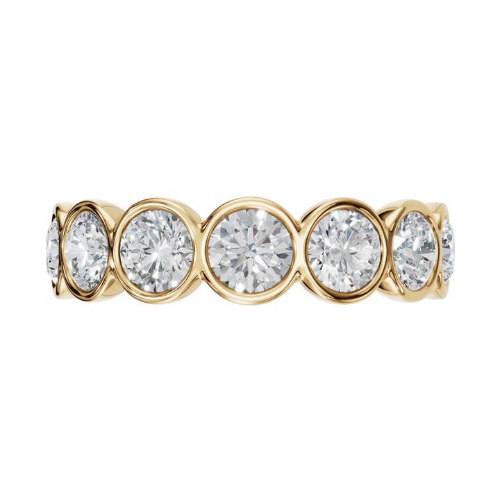 14k Gold 2.2ctw Round Lab Diamond 7 Stone Eternity Band Ring for wholesale by PureYou Jewelry