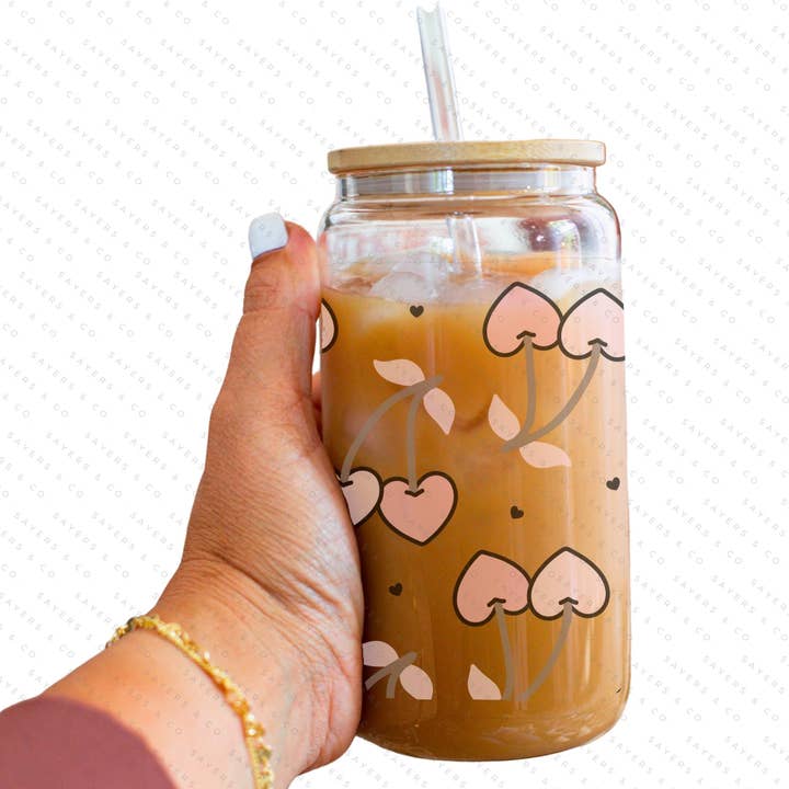 Sayers & Co. – Engroshandel Sublimationstryk – TRYKT sublimeringsoverførsel: Mælkemælkesukkercertificeret printer - Cherry Hearts 16oz Valentinsdag Sublimeringstryk3