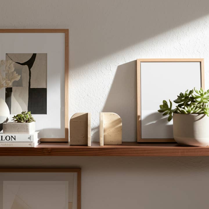 Stone Marble Arched Design Bookends Set - Tan, 6 in. for wholesale by Sagebrook Home