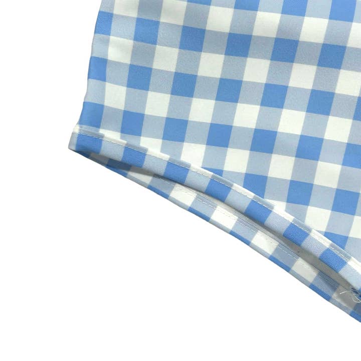 Sugar Bee Clothing – Großhandel Badeshorts – Kinder – Jungen Sommer Badeshorts - Blaues Vichy-Karo4