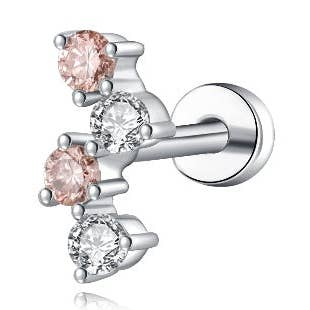 Boucle d'oreille clou filetée en diamant rose pour la vente par LTM Jewels