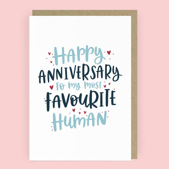 Favourite Human Anniversary Card | Love Card for Him or Her for wholesale by Abbie Imagine