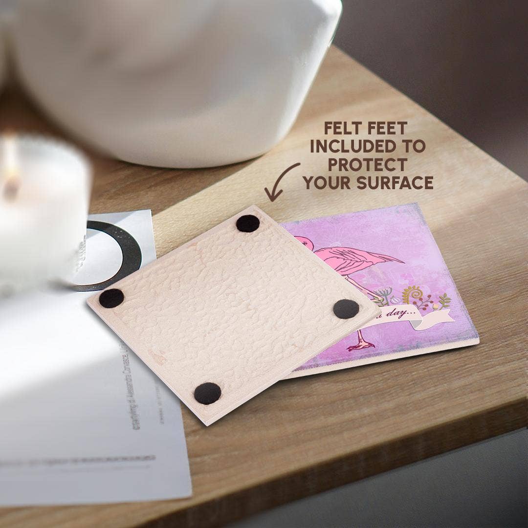 3dRose - Wholesale Coasters - 3dRose, Flamingo Valentines Day Illustration, Coaster3